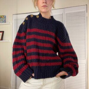 Doen Navy and Red striped sweater